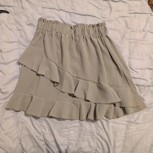 Elegant Cream Ruffle Skirt